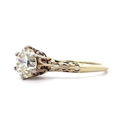 Vintage Art Deco Diamond Engagement Ring in 14k Yellow Gold