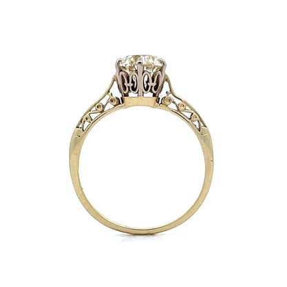 Vintage Art Deco Diamond Engagement Ring in 14k Yellow Gold