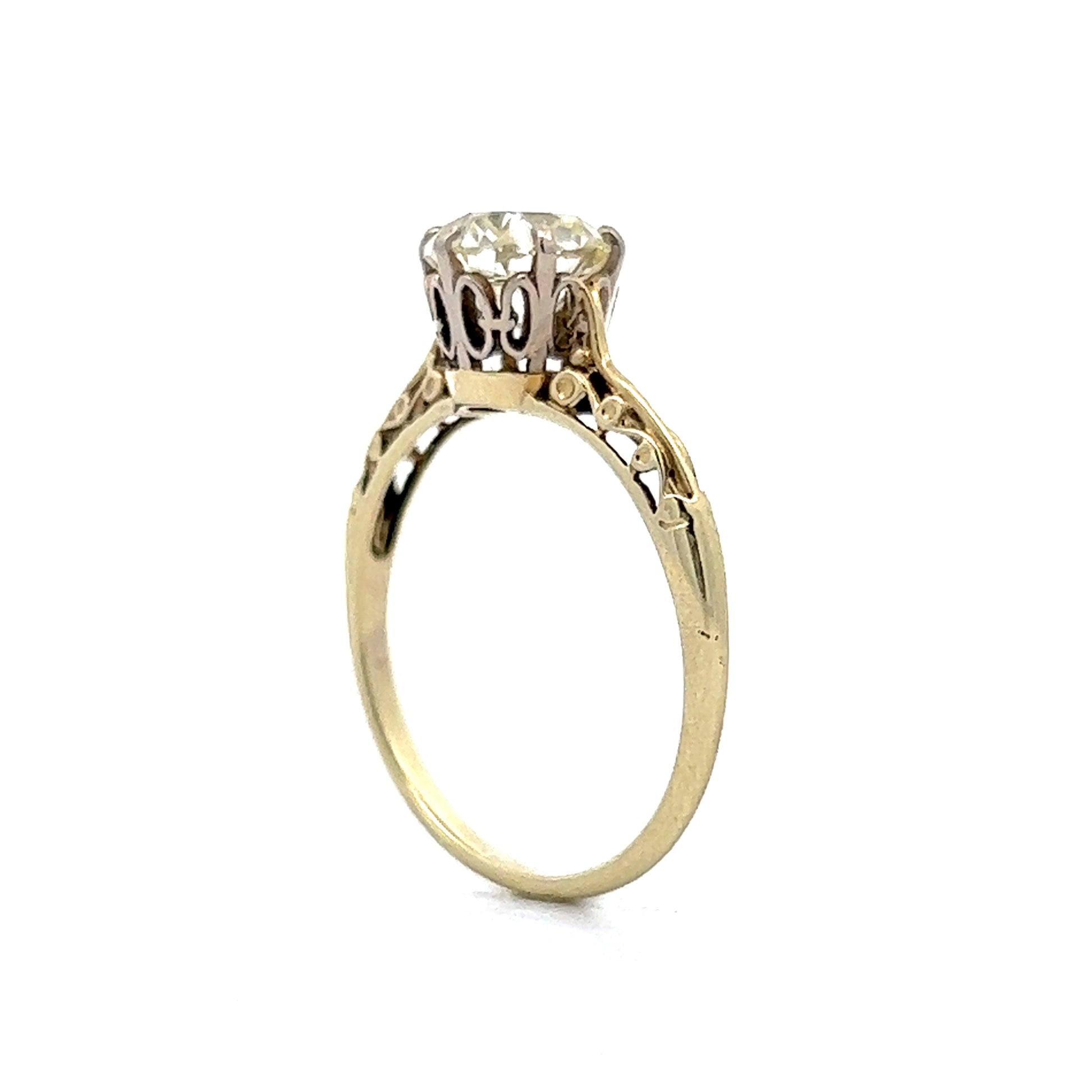 Vintage Art Deco Diamond Engagement Ring in 14k Yellow Gold