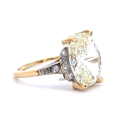 3 Carat Edwardian Cushion Cut Engagement Ring in 14k Yellow & White Gold
