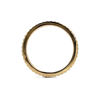 Ridged Textured Stacking Wedding Band in 14k Yellow Gold