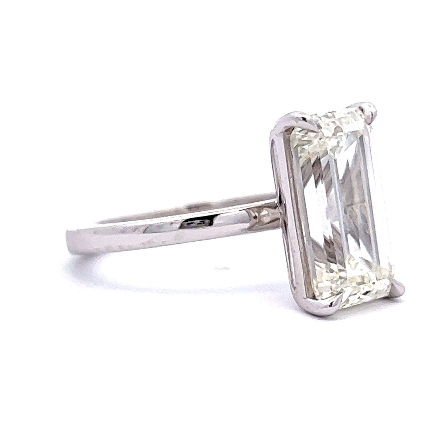 5 Carat Emerald Cut Diamond Engagement Ring in Platinum