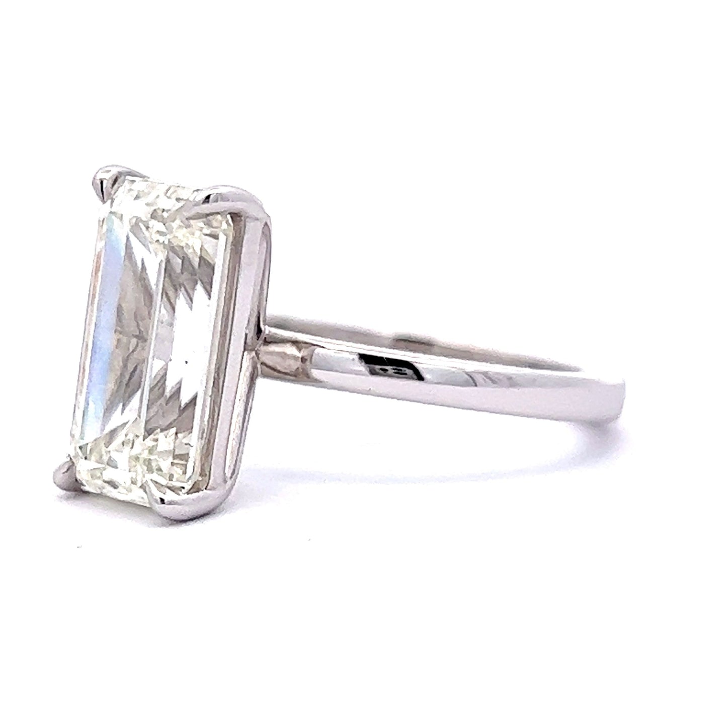 5 Carat Emerald Cut Diamond Engagement Ring in Platinum