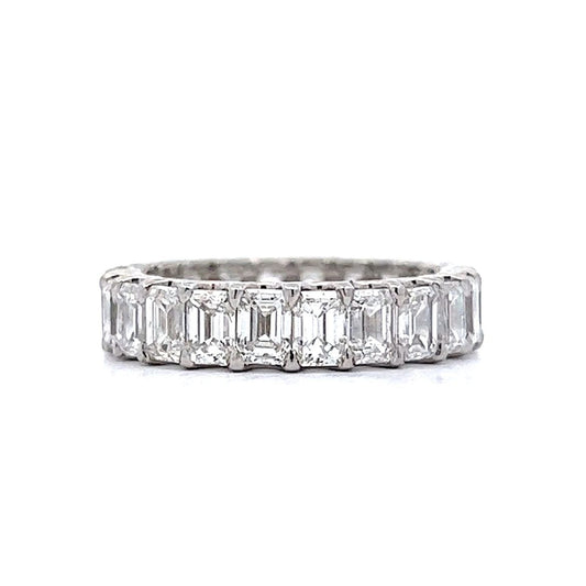 4.39 Emerald Cut Diamond Eternity Band in Platinum