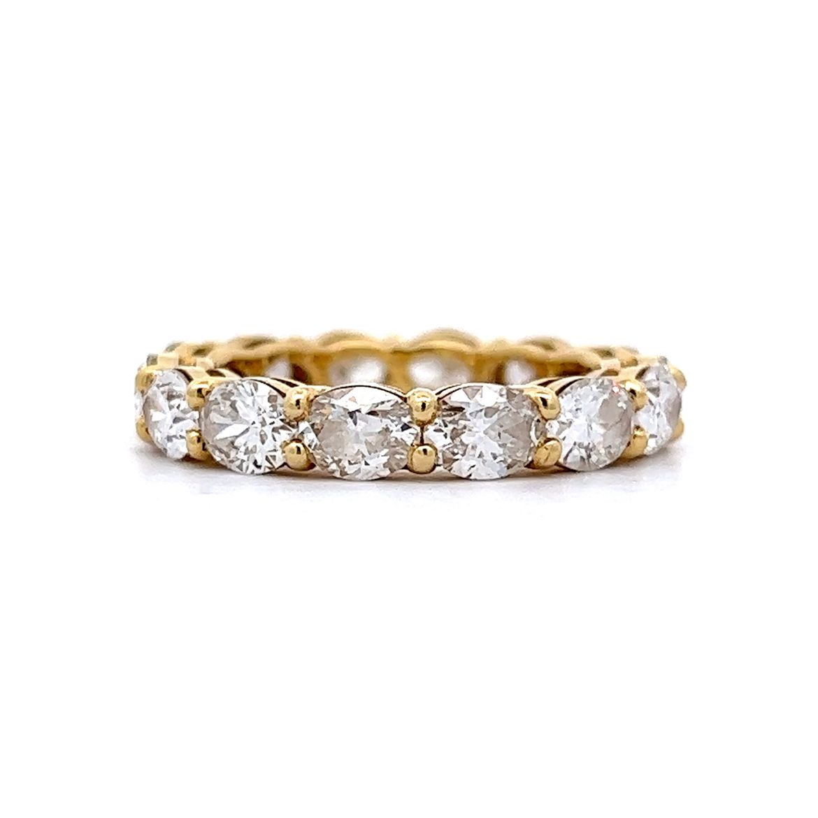 4.20 Oval Diamond Eternity Band in 18k Yellow Gold