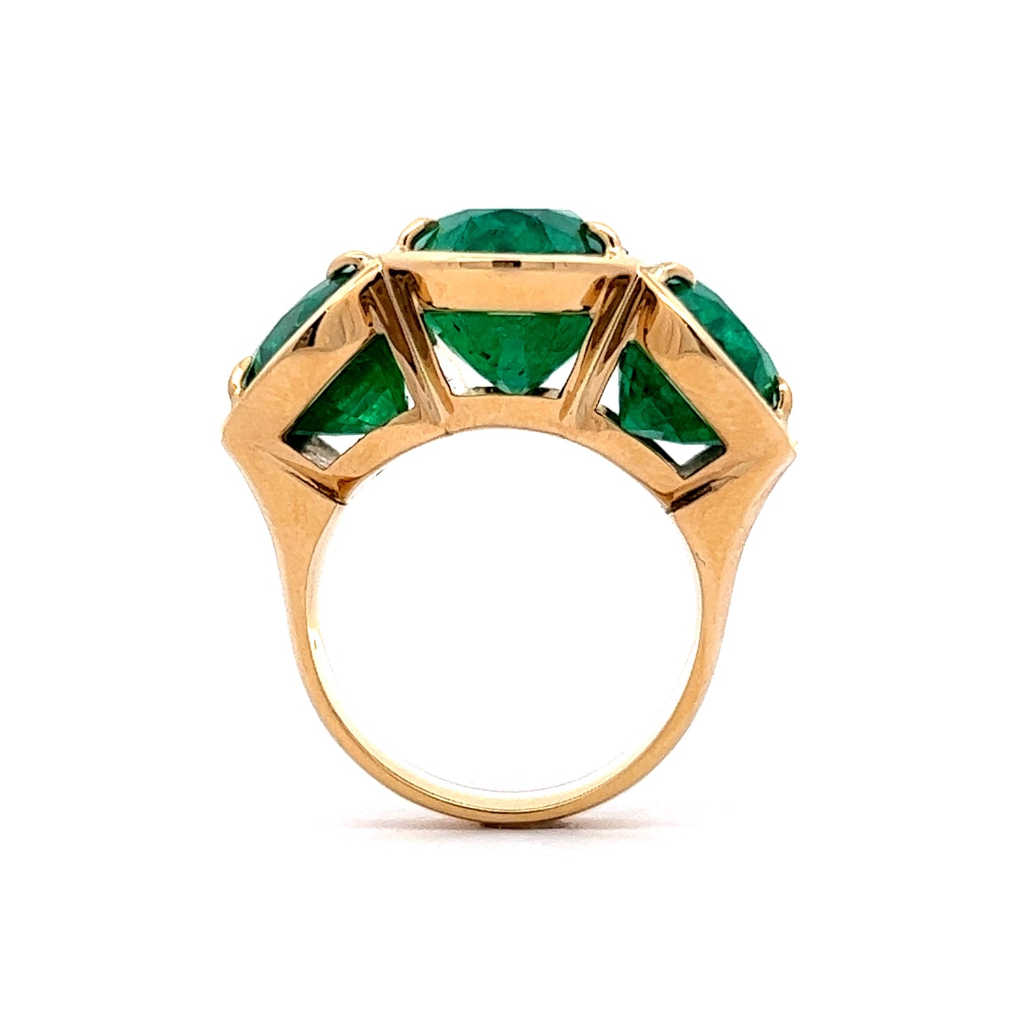 7.75 Oval Cut Emerald Right Hand Ring in 14k Yellow Gold