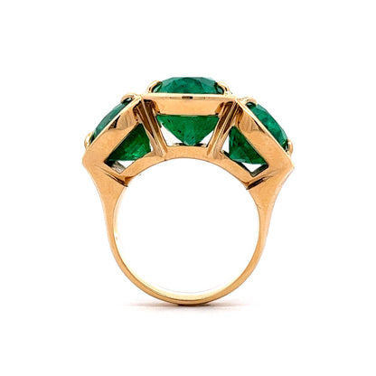 7.75 Oval Cut Emerald Right Hand Ring in 14k Yellow Gold