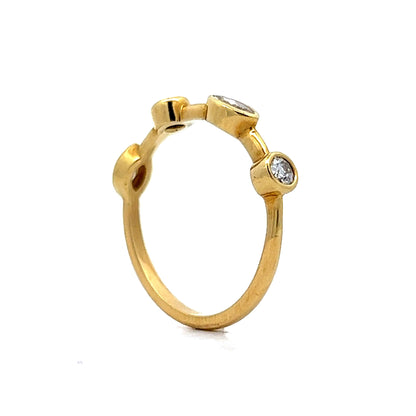 Bezel Set Diamond Right Hand Ring in Yellow Gold