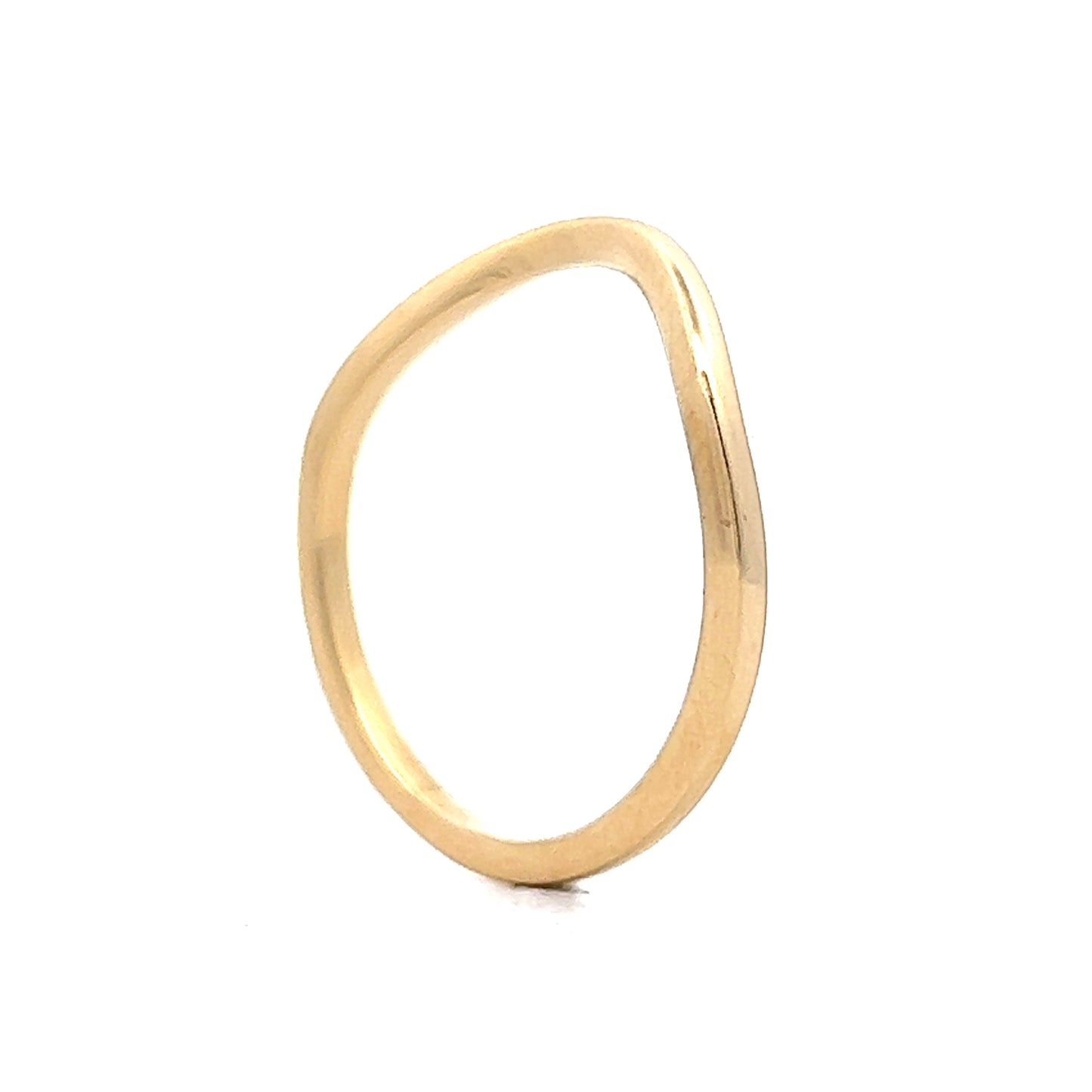 Round Curved Wedding Band in 14k Yellow Gold