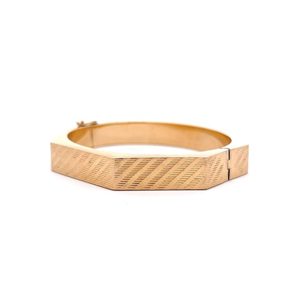 Geometric Bangle Bracelet in 14k Yellow Gold