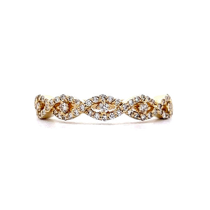 Twisted Diamond Wedding Ring in 14k Yellow Gold