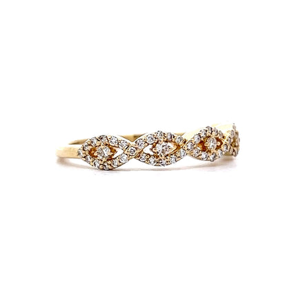 Twisted Diamond Wedding Ring in 14k Yellow Gold