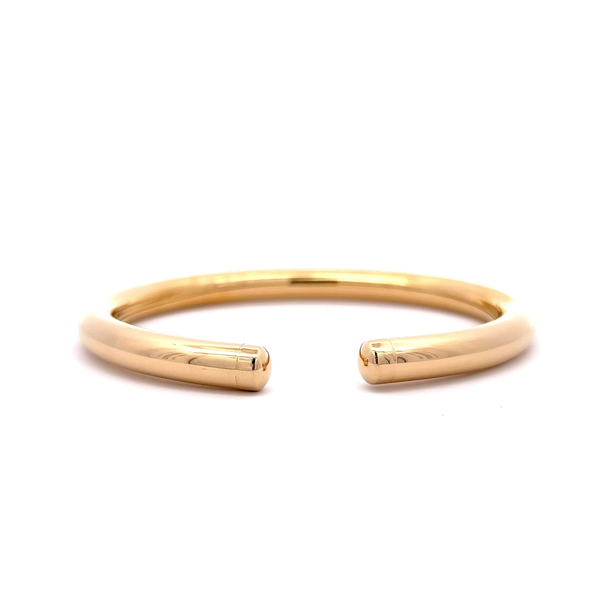 Simple Open Cuff Bangle Bracelet in 18k Yellow Gold - Filigree Jewelers