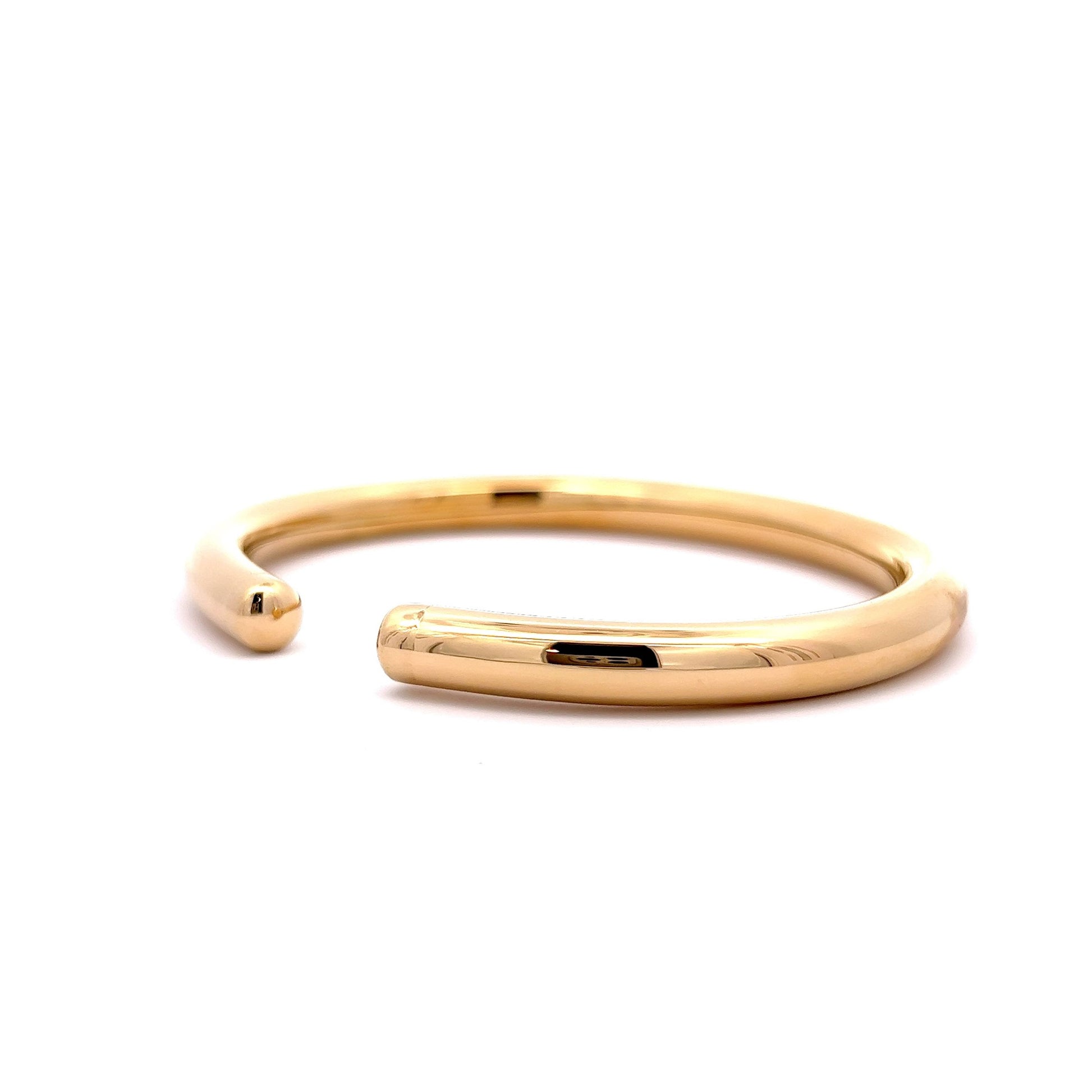 Simple Open Cuff Bangle Bracelet in 18k Yellow Gold - Filigree Jewelers