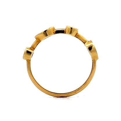 Marquise and Round Diamond Stacking Band in 18k Yellow Gold