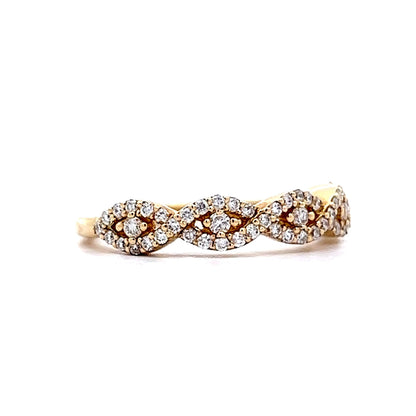 Diamond Twist Wedding Band in 14k Yellow Gold