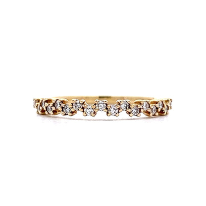 .22 Staggered Round Diamond Wedding Band in 14k Yellow Gold