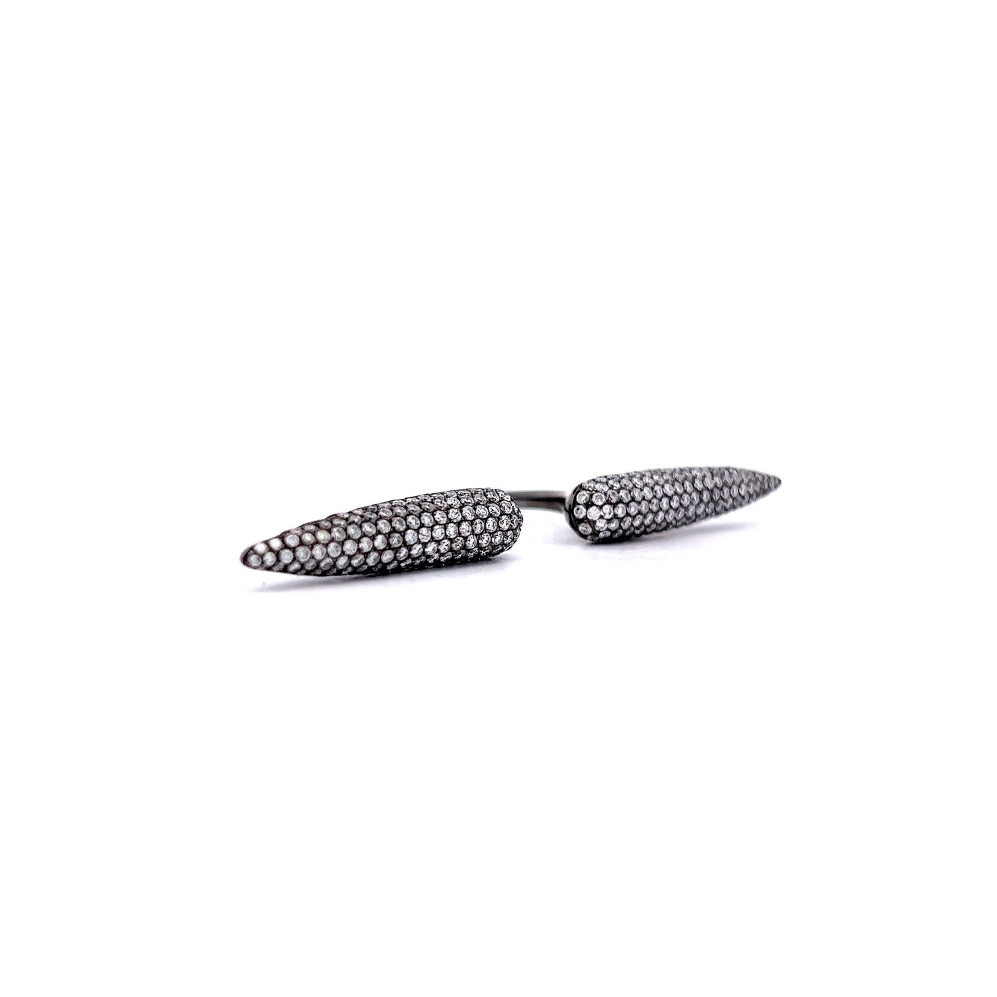 Pave Diamond Spike Cocktail Ring in 18k White Gold