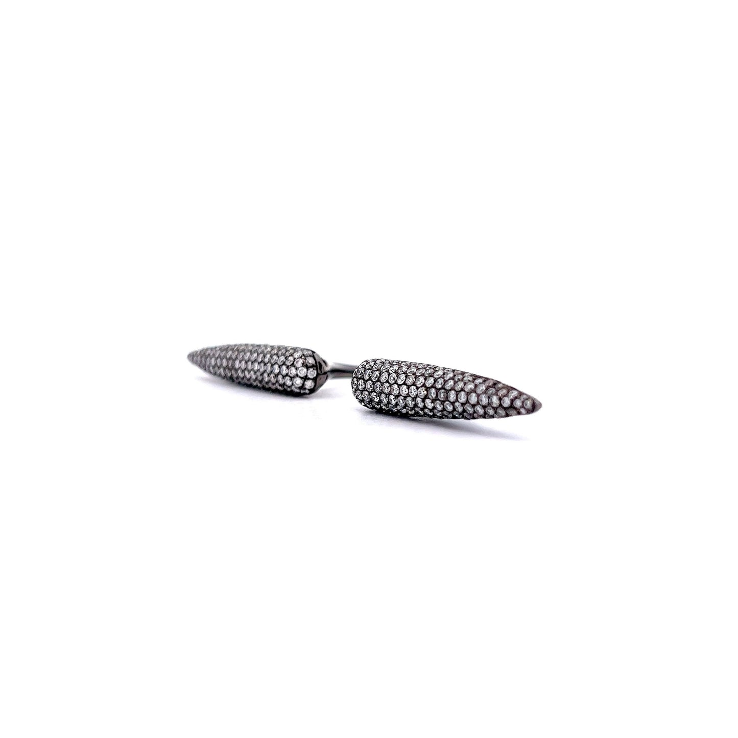 Pave Diamond Spike Cocktail Ring in 18k White Gold