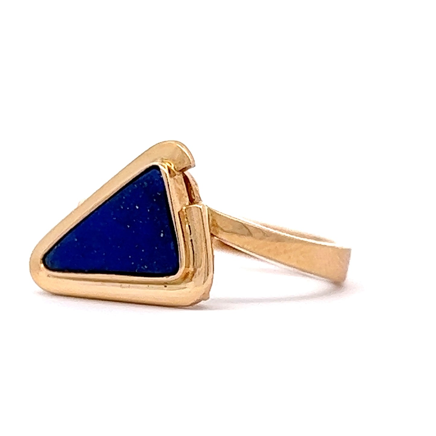 Bezel Set Lapis Lazuli Cocktail Ring in 14k Yellow Gold