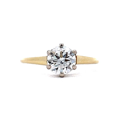 .94 Retro 1940s Diamond Engagement Ring in 14k Gold