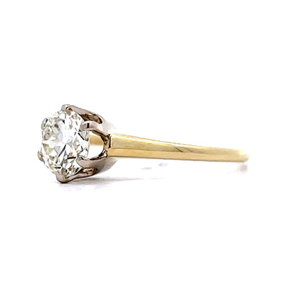 .94 Retro 1940s Diamond Engagement Ring in 14k Gold