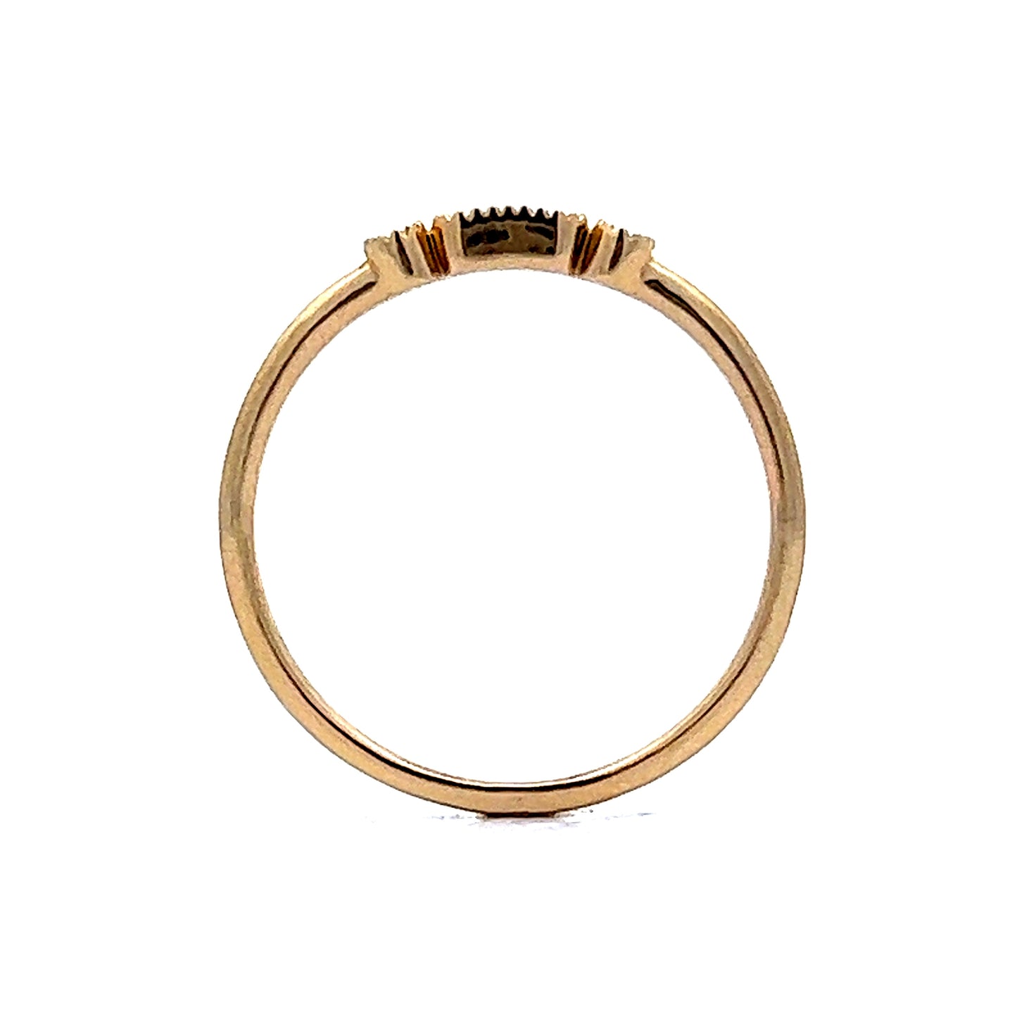 Milgrain Textured Diamond Wedding Band in 10k Yellow Gold