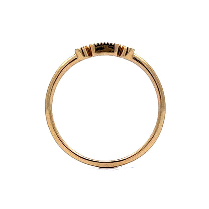 Milgrain Textured Diamond Wedding Band in 10k Yellow Gold