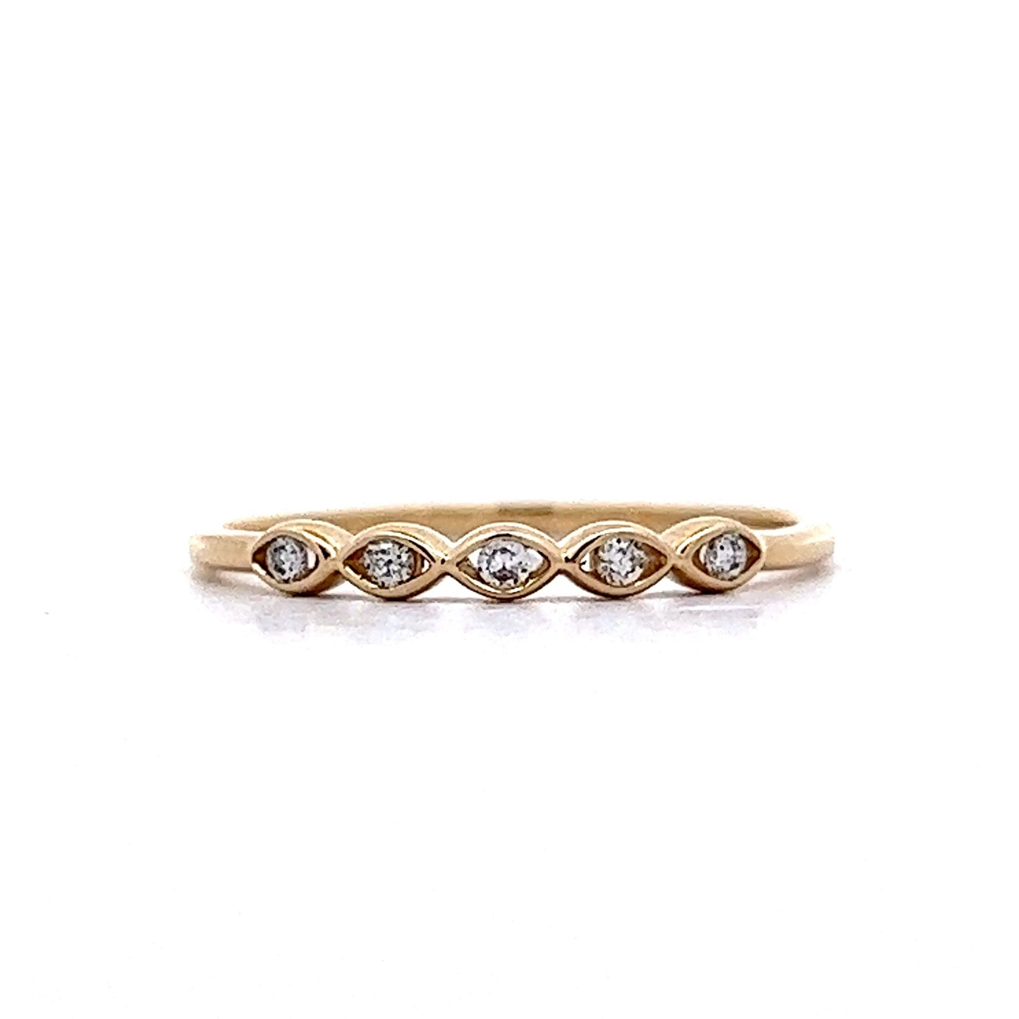 Bezel Set Diamond Wedding Band in 10k Yellow Gold