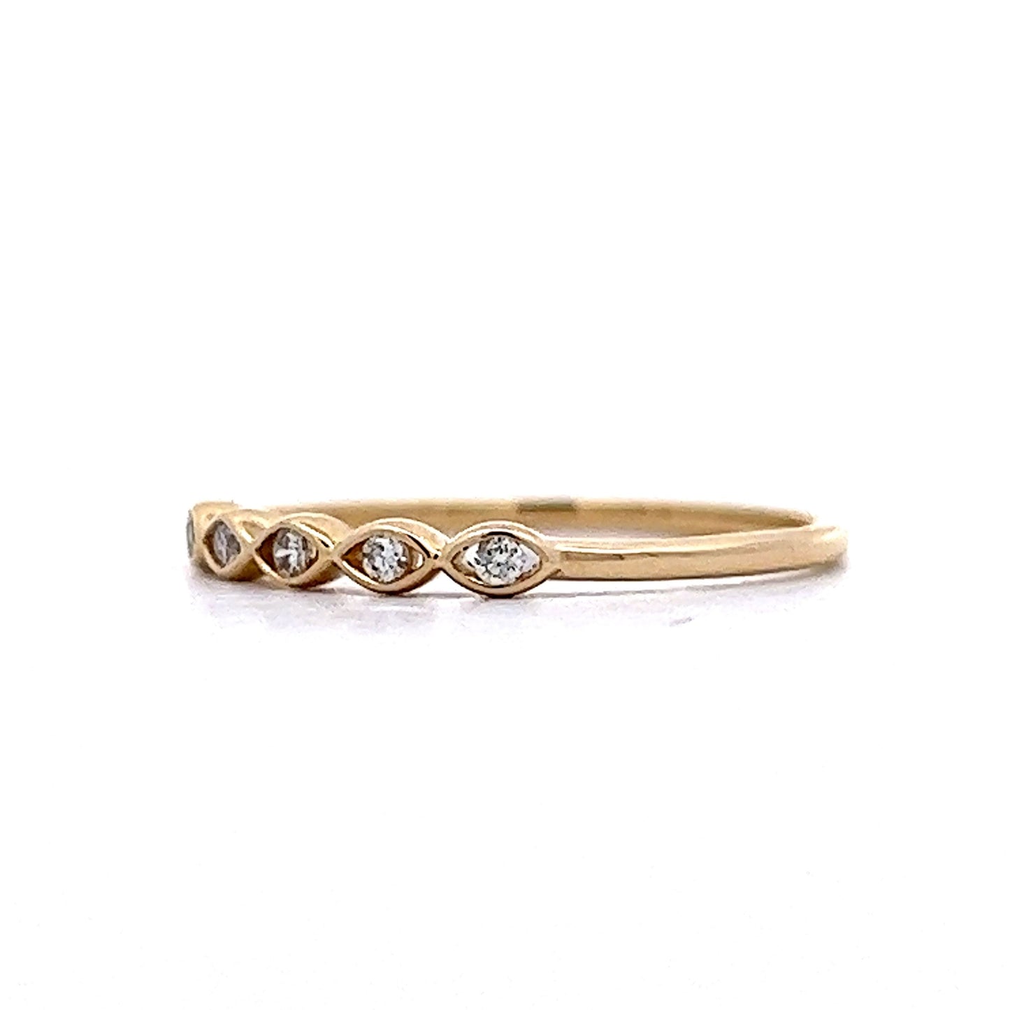 Bezel Set Diamond Wedding Band in 10k Yellow Gold