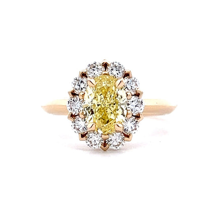 1.39 Fancy Yellow Diamond Engagement Ring in 14k Yellow Gold