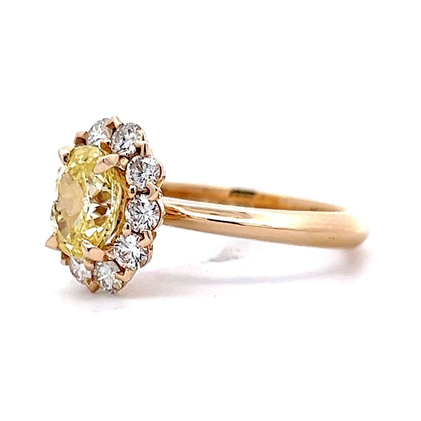 1.39 Fancy Yellow Diamond Engagement Ring in 14k Yellow Gold