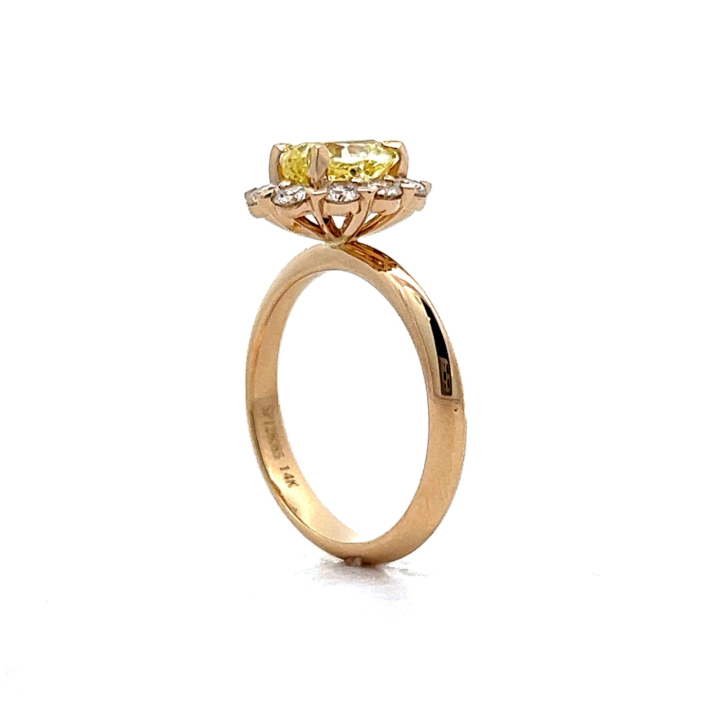 1.39 Fancy Yellow Diamond Engagement Ring in 14k Yellow Gold