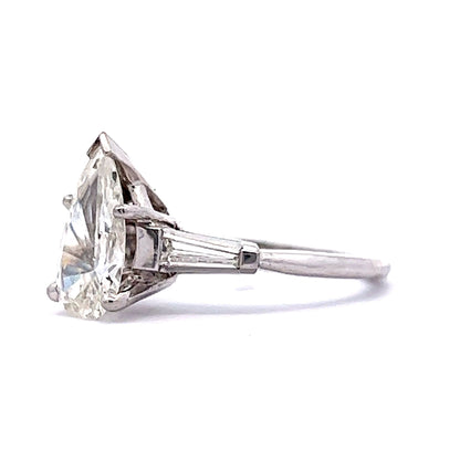 1.28 Pear Cut Diamond Engagement Ring in Platinum