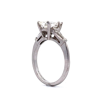 1.28 Pear Cut Diamond Engagement Ring in Platinum