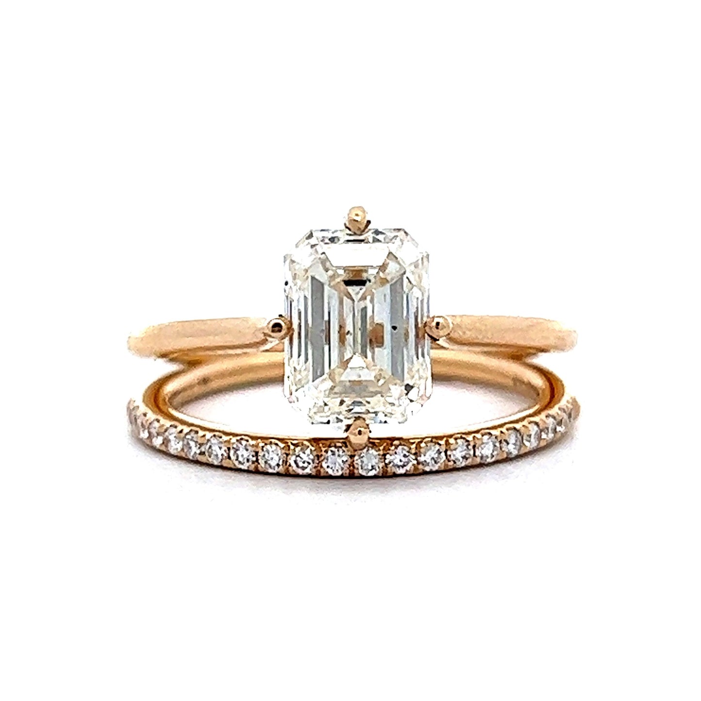 2.01 Emerald Cut Diamond Engagement Ring in Yellow Gold