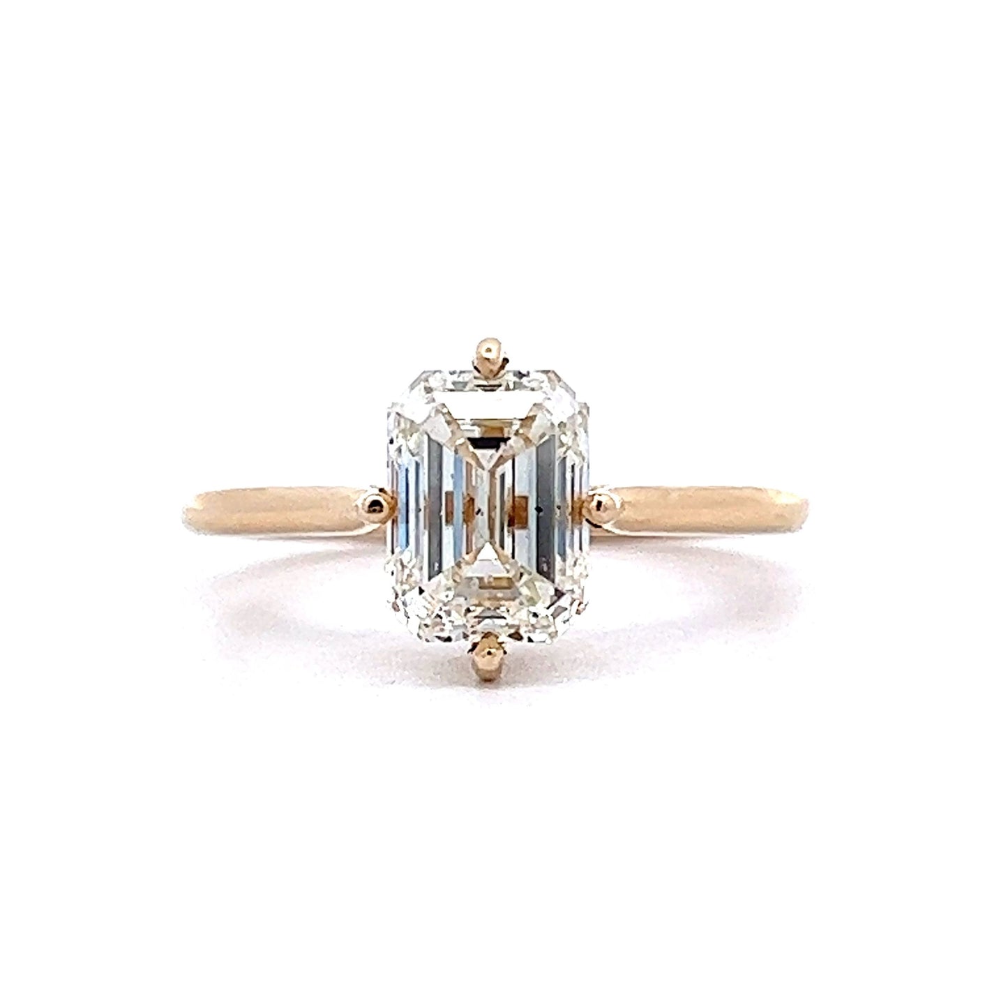 2.01 Emerald Cut Diamond Engagement Ring in Yellow Gold