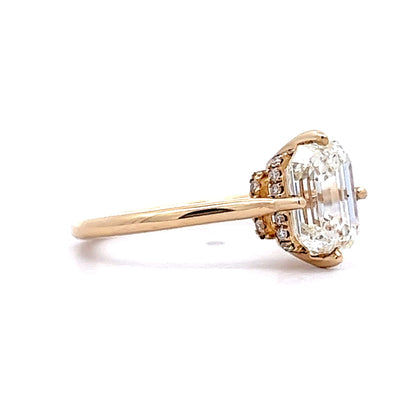 2.01 Emerald Cut Diamond Engagement Ring in Yellow Gold