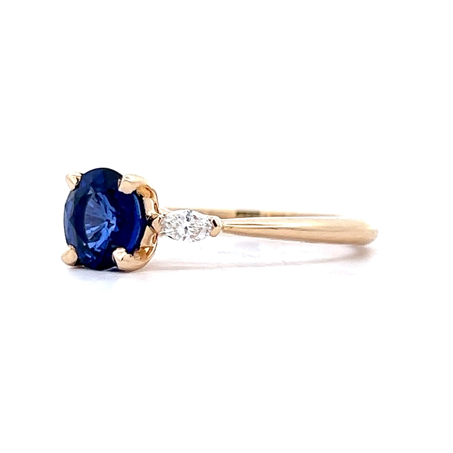 1.60 Blue Sapphire Engagement Ring in 14k Yellow Gold
