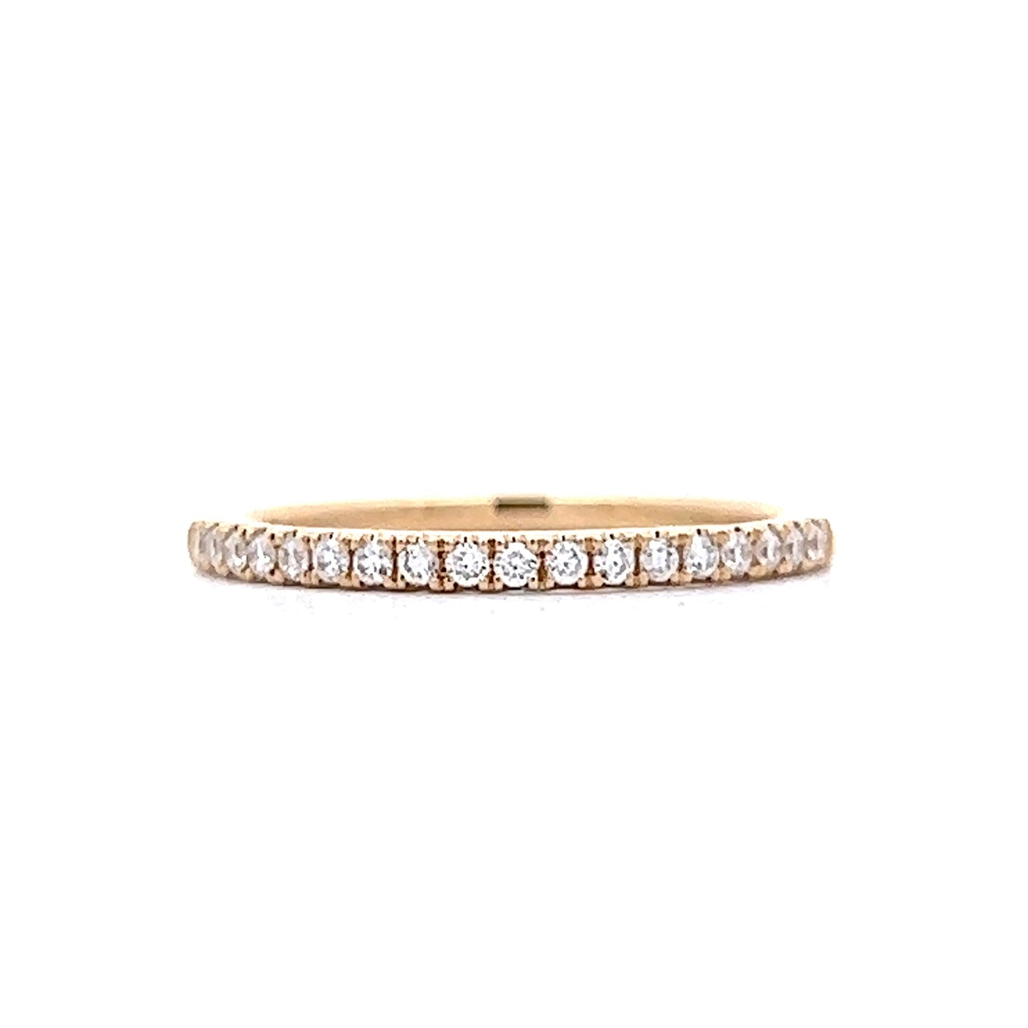 .18 Round Diamond Pave Wedding Band in Yellow Gold