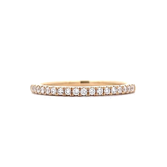 .18 Round Diamond Pave Wedding Band in Yellow Gold