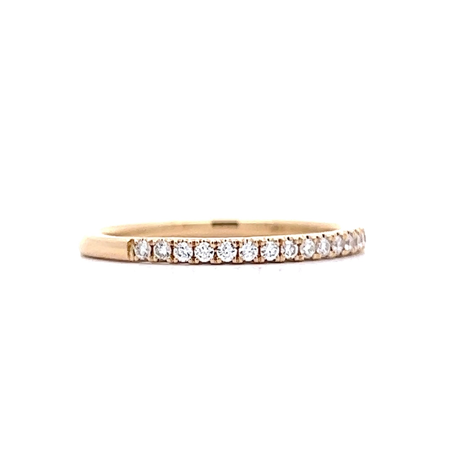 .18 Round Diamond Pave Wedding Band in Yellow Gold