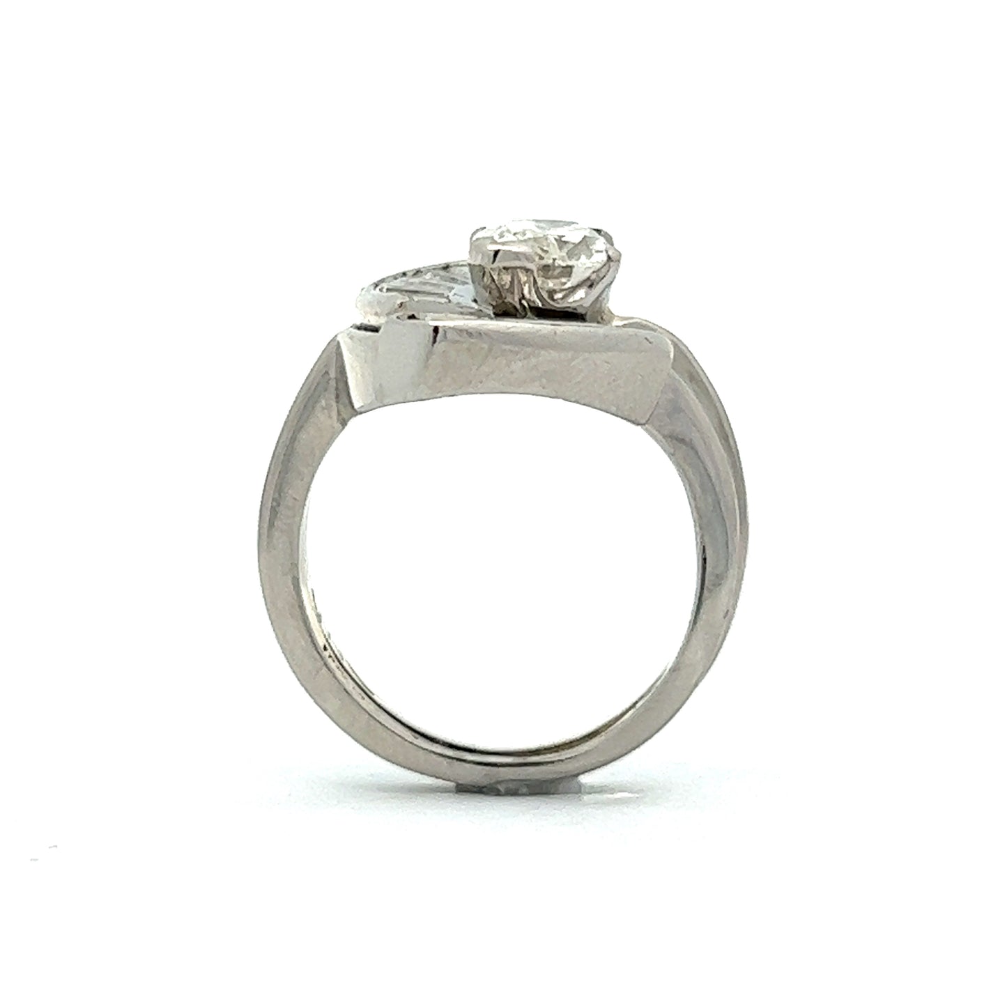 .94 Ballerina Cluster Engagement Ring in Platinum
