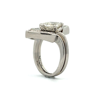 .94 Ballerina Cluster Engagement Ring in Platinum