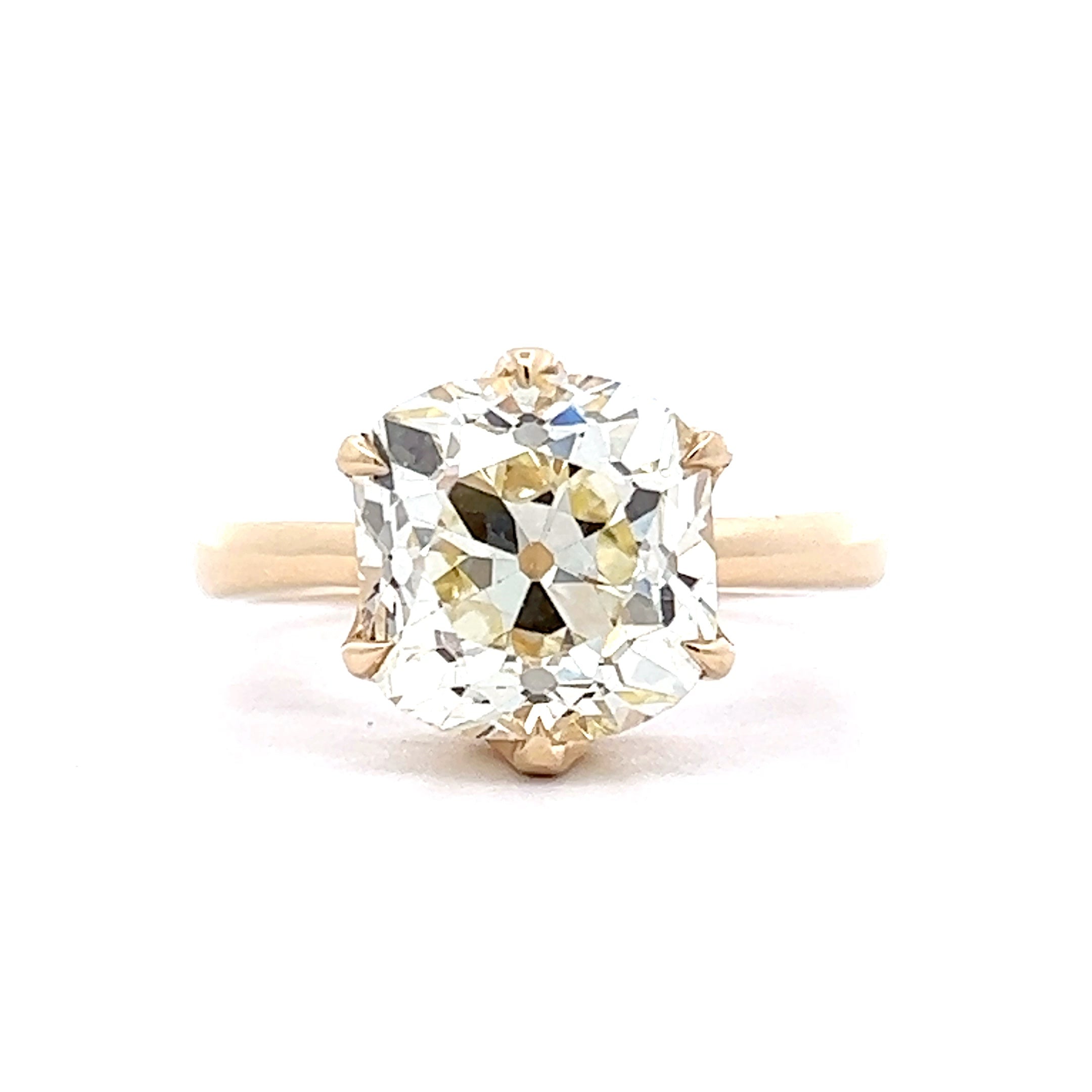 4.56 carat Antique Cushion Lab Diamond Engagement Ring