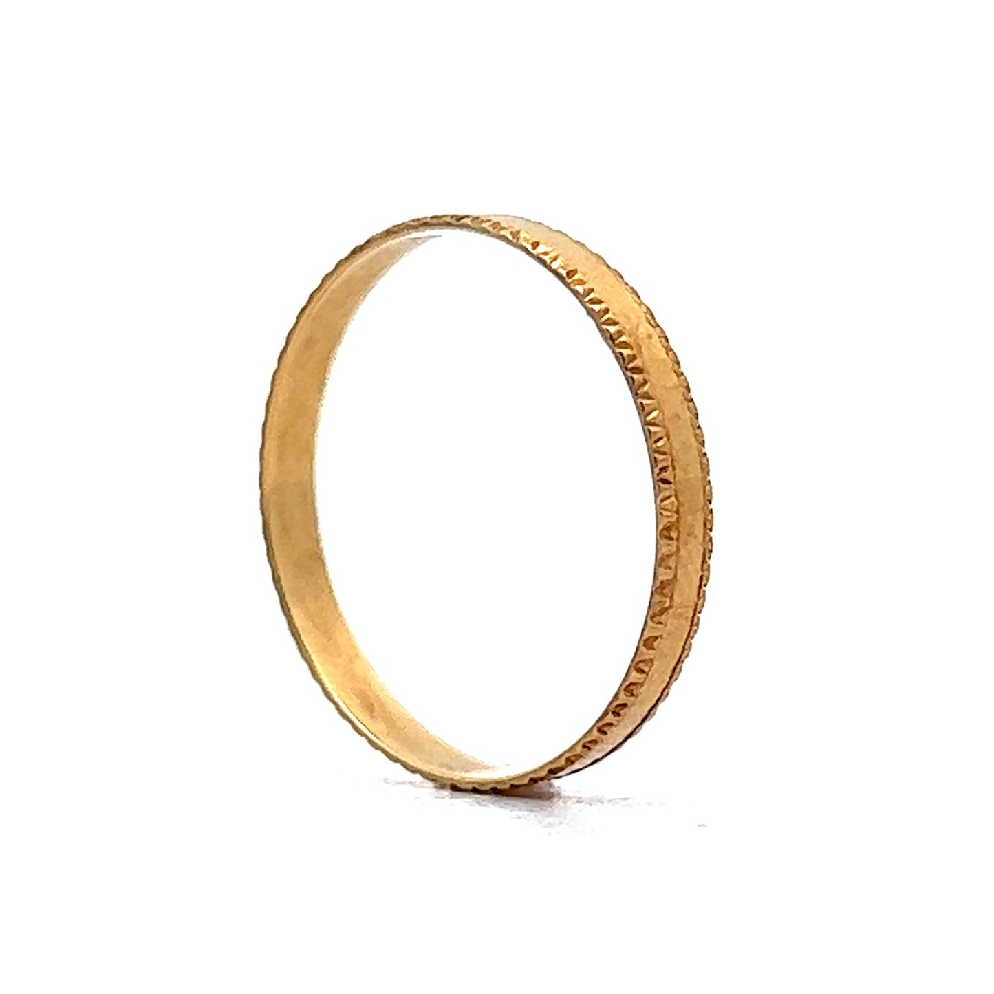 Coin Edged Stacking Band in 18k Yellow Gold