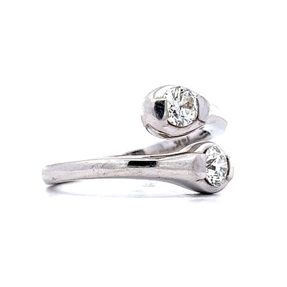 .50 Toi Et Moi Right Hand Ring in 14k White Gold