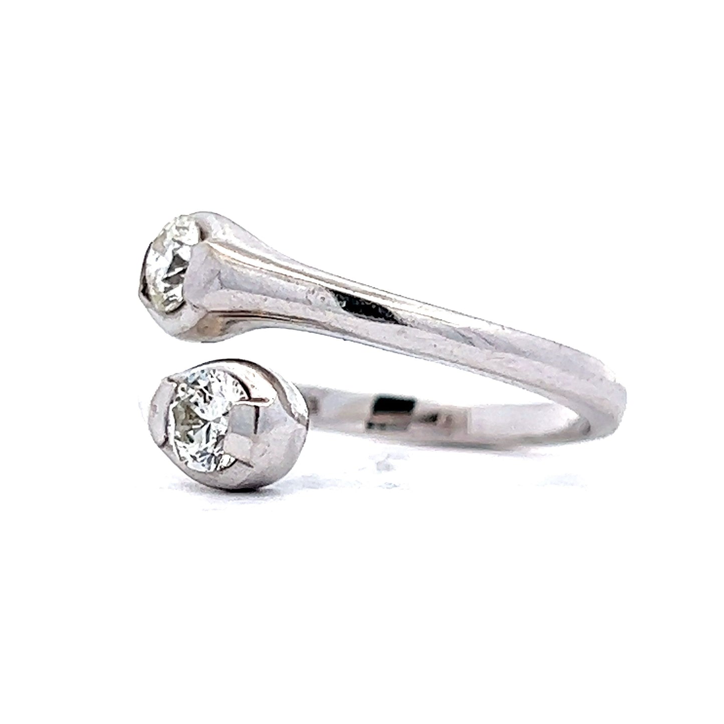 .50 Toi Et Moi Right Hand Ring in 14k White Gold