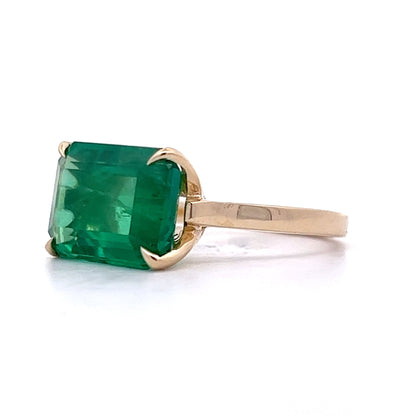 5.73 Emerald Cut Cocktail Ring in 14k Yellow Gold