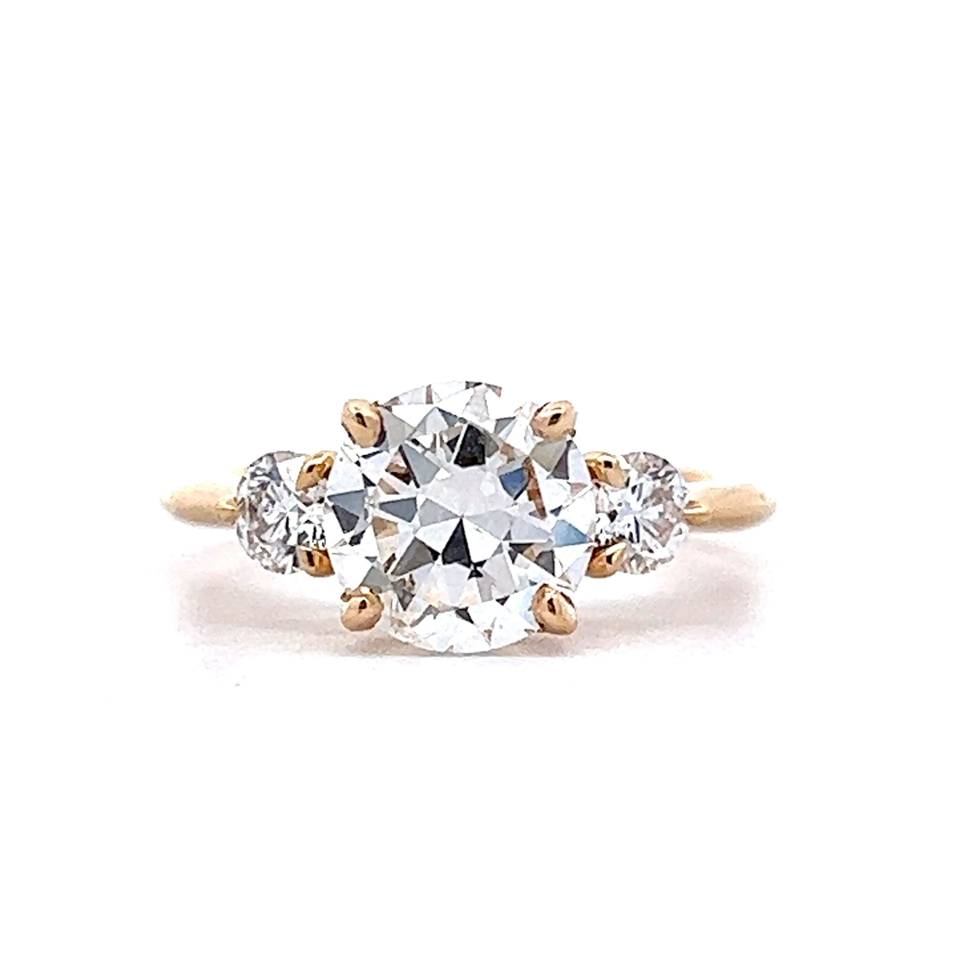 1.76 Diamond Three Stone Engagement Ring in Yellow Gold